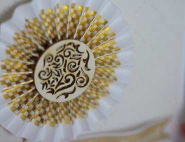 Képeslap rozettával